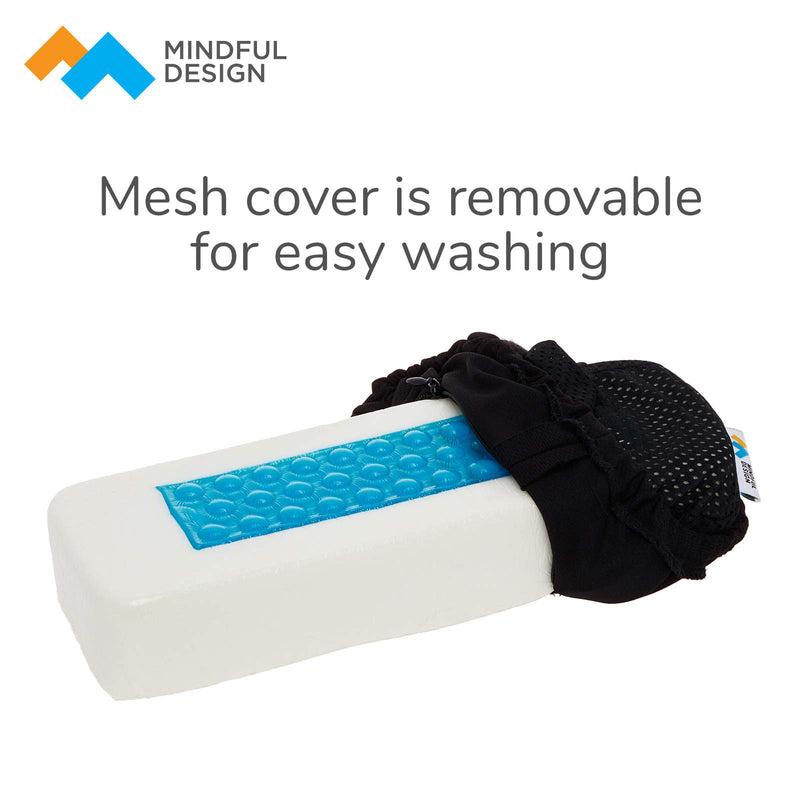 [AUSTRALIA] - Mindful Design Cooling Gel Memory Foam Arm Rest Pad Set for Home Office Chair - Wrist and Carpal Tunnel Relief