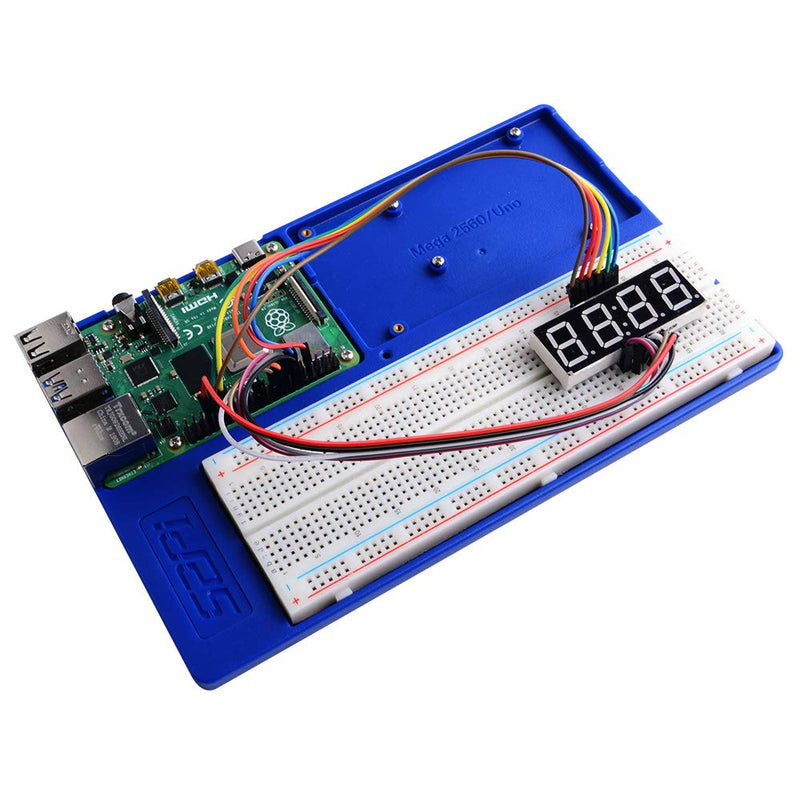  [AUSTRALIA] - GeeekPi Raspberry Pi 4B Holder ABS Holder Breadboard Holder, 5 in 1 Base Plate Case for Raspberry Pi 4 Model B,3B+,3B,2B,B+,Zero,Zero W(2) and Arduino UNO,Arduino Mega 2560 (Blue Holder)