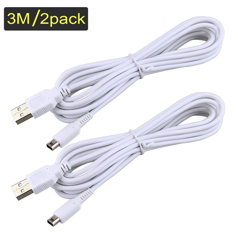 [2 Pack] Akwox 3M/10FT USB Charger Power Cable Compatible with for 3DS XL, 3DS, DSi XL,New 2DS XL, DSi, New 3DS XL - LeoForward Australia