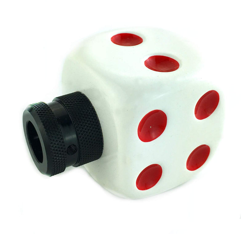  [AUSTRALIA] - Arenbel Car Manual Knob Dice Stick Shift Knobs Shifting Shifter Handle fit Most Automatic Transmission Cars, (White, Red) white