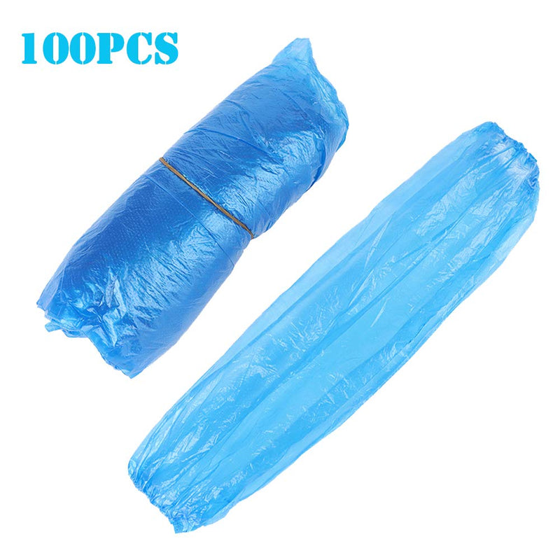  [AUSTRALIA] - AKOAK 100 Pcs/set Disposable Plastic PE Arm Cover, Household Kitchen Hotel Cleaning Accessories Waterproof Sleeve Adult Arm Sleeve Long Sleeve