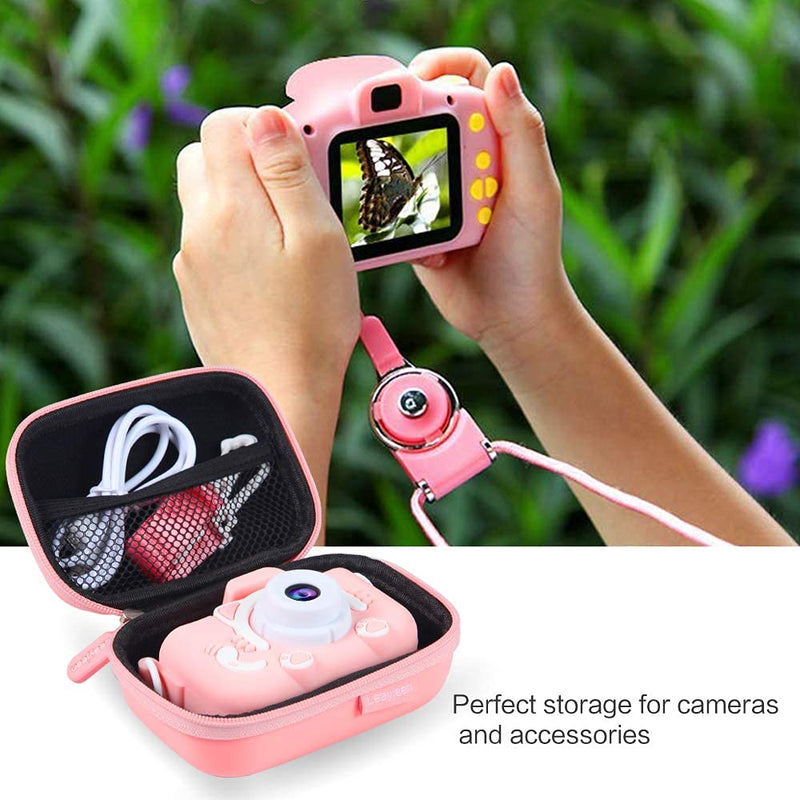  [AUSTRALIA] - Leayjeen Kids Camera Case Compatible with Goopow/CIMELR/SGAINUL/Gofunly/Xinbeiya and More Video Digital Camera Gift - Case for Toy Action Camera and Accessories CASE ONLY-Pink pink