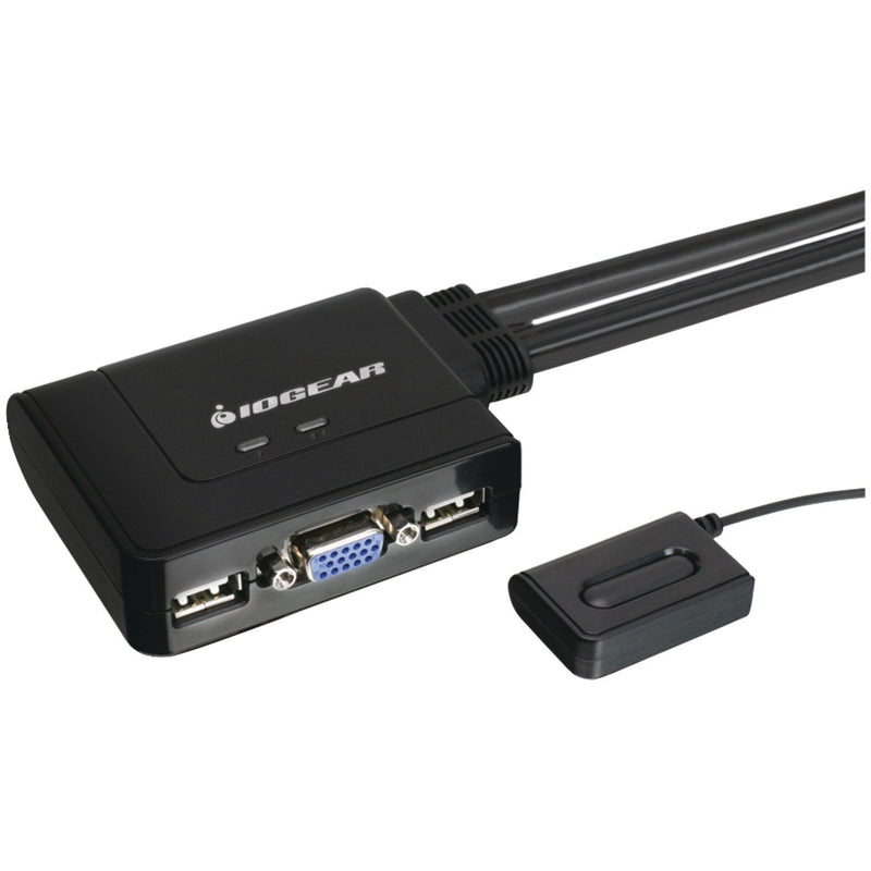  [AUSTRALIA] - IOGEAR 2-Port USB VGA Cabled KVM Switch - 2048 x 1536 - Remote Button Switch - Plug n Play - PC, MAC, SUN - GCS22U