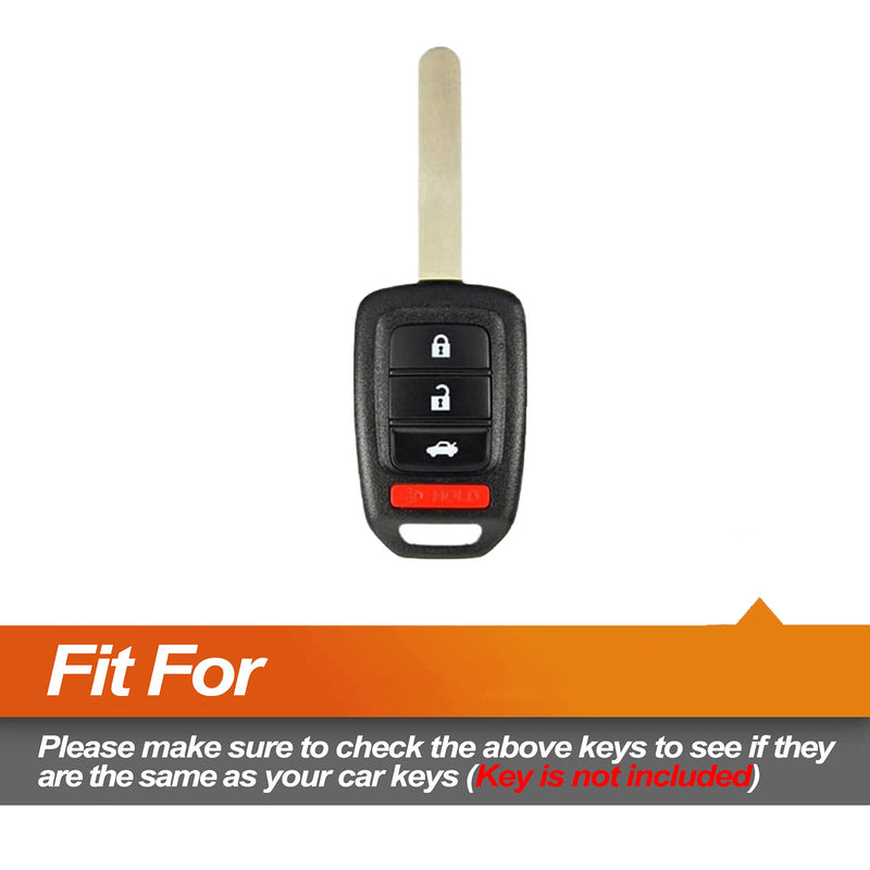  [AUSTRALIA] - Silicone Key Fob Cover Fit for Honda Accord Civic Crosstour CR-V HR-V Fit MLBHLIK6-1TA Straight 4 Buttons Key Fob | Car Accessories | Remote Key Protection Case - Black & Black, Not Fit Smart Key Fob 2pcs Black