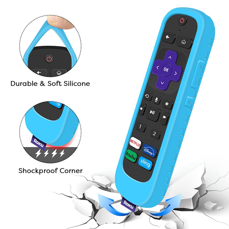  [AUSTRALIA] - 2 Pack Case for Roku Voice Remote Pro,Cover Roku Ultra 2020/2019/2018 Remote Control Silicone Protective Controller Back Sleeve Holder Universal Replacement Skin New Protector(Glow Blue,Glow Green)