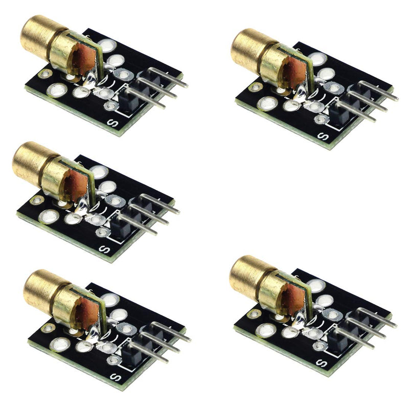  [AUSTRALIA] - HiLetgo 5pcs DC 5V Laser Transmitter Module Wave Length 650 nm for Arduino PIC AVR