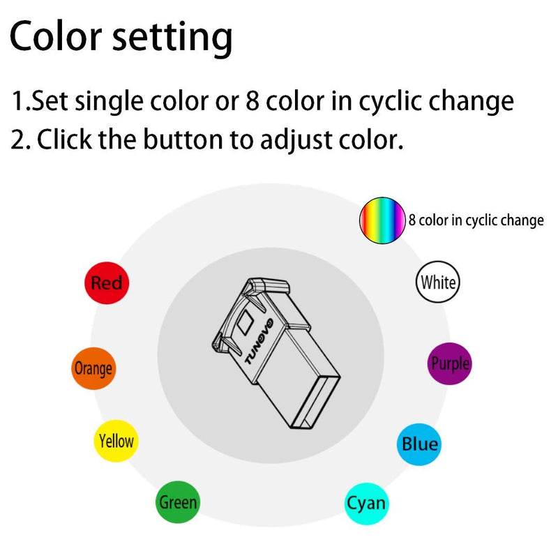  [AUSTRALIA] - (Qty: 2) Mini USB LED Light, RGB Car LED Interior Lighting Kit, DC5V Smart USB LED Atmosphere Light, Laptop Keyboard Light Home Decoration Night Lamp (Color: Adjustable Brightnes, 8 Color Change)