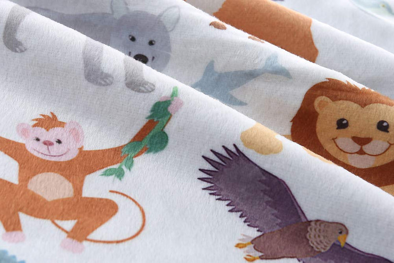  [AUSTRALIA] - LMLALML Baby Blanket Super Soft with Double Layer Dotted Backing Receiving Baby Blanket for Girls and Boys Travel Blanket Animal world 30"*40"