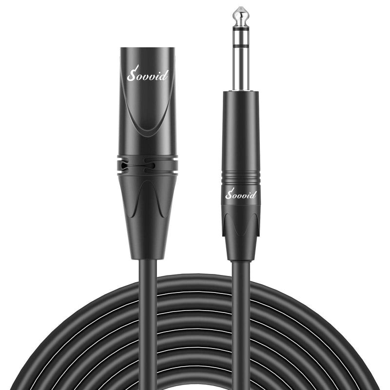  [AUSTRALIA] - 1/4 to XLR Male Cable-Sovvid Quarter inch XLR Male to 1/4 Male Balanced Interconnect Cable 6.35mm TRS Male to XLR Male 6Feet 6FT