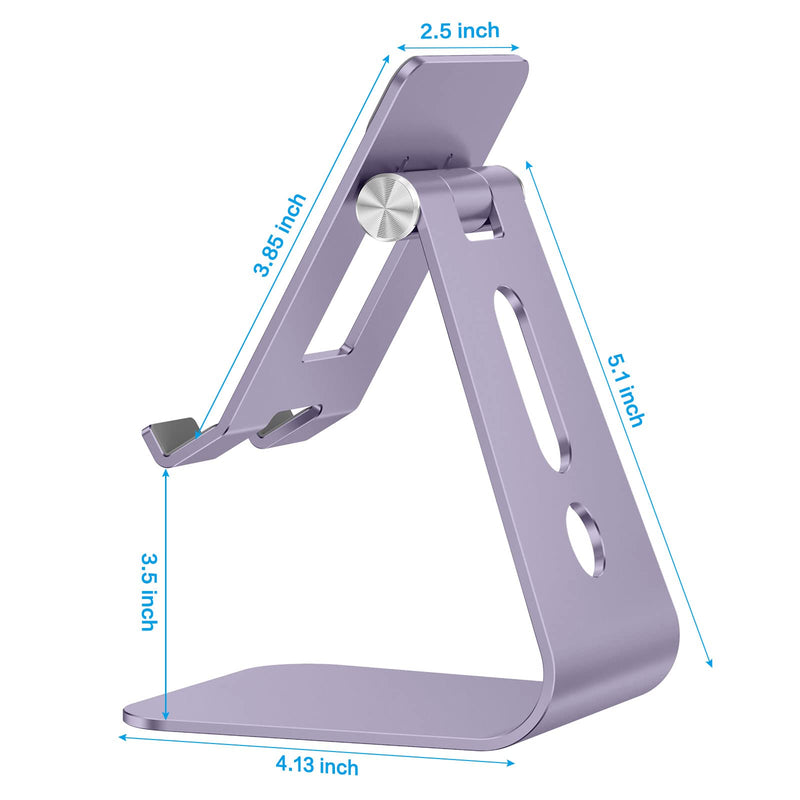  [AUSTRALIA] - Adjustable Tablet Stand for Desk, Upgraded Longer Arms for Greater Stability, OMOTON T2 Tablet Holder with Hollow Design for Bigger Sized Phones and Tablets Such as iPad Pro/Air/Mini, Purple