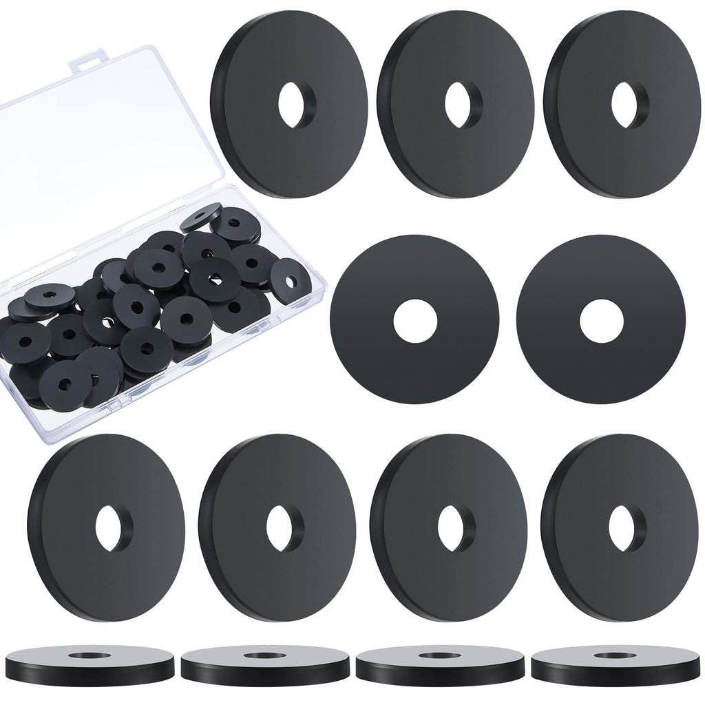  [AUSTRALIA] - Rubber Washer Heavy Duty Abrasion Resistant Rubber, 1 OD x 1/4 ID x 1/8 Thickness Rubber Flat Washer Flat Rubber Grommets Black Rubber Washers for Bolts Spacers, Vibration Suppression (50) 50