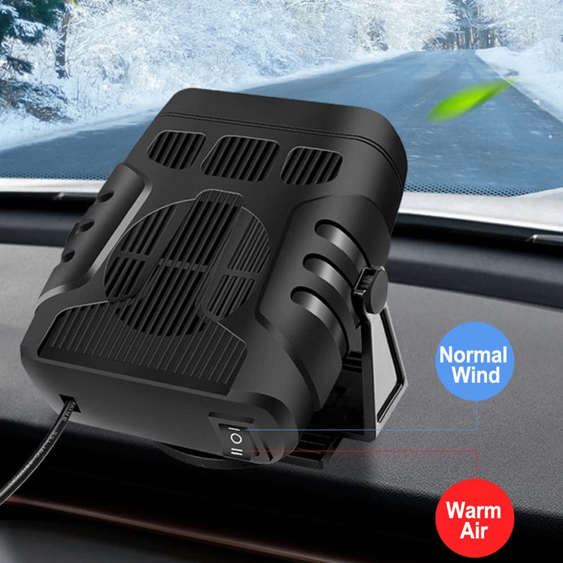 [AUSTRALIA] - Car Heater Defroster, 2 in 1 Auto Car Windshield Heater Cooling Fan Plug into Cigarette Lighter 12V 120W Auto Defogger 360° Rotatable Fast Heating Quickly Defrost