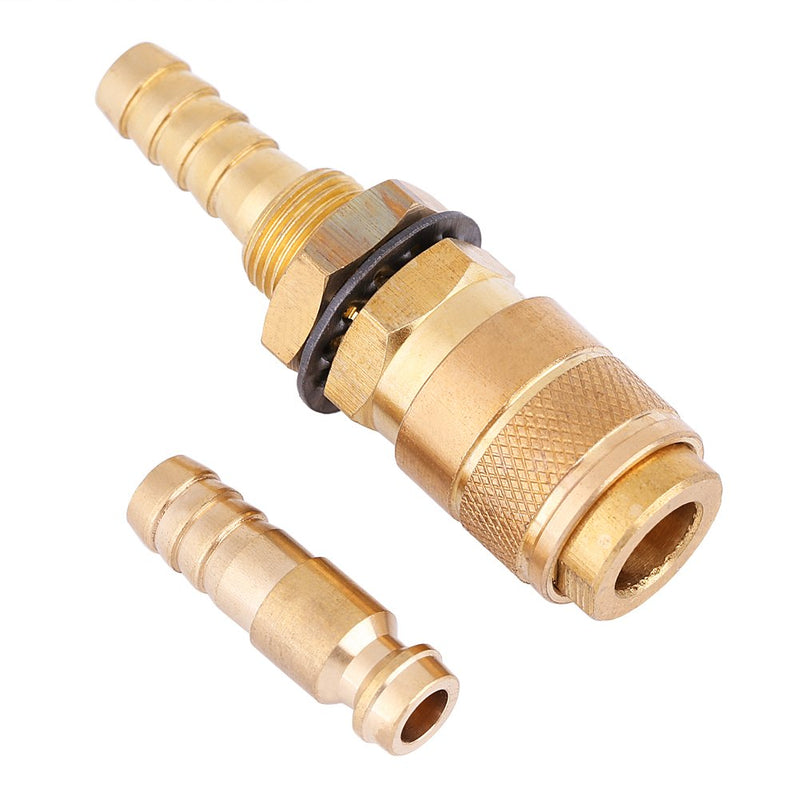  [AUSTRALIA] - Water Cooled & Gas Adapter Quick Brass Hose Connector Fitting For MIG TIG Welder Torch (Brass)