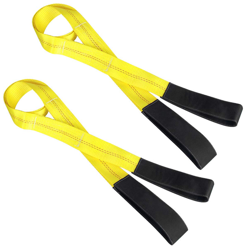  [AUSTRALIA] - Lift Sling Straps, JCHL 6.5'X2" Heavy Duty Flat Eye Lift Sling 13,000 lbs Capacity Lifting Straps Nylon Tree Saver Recovery Strap Web Sling Winch Strap 2-Pack