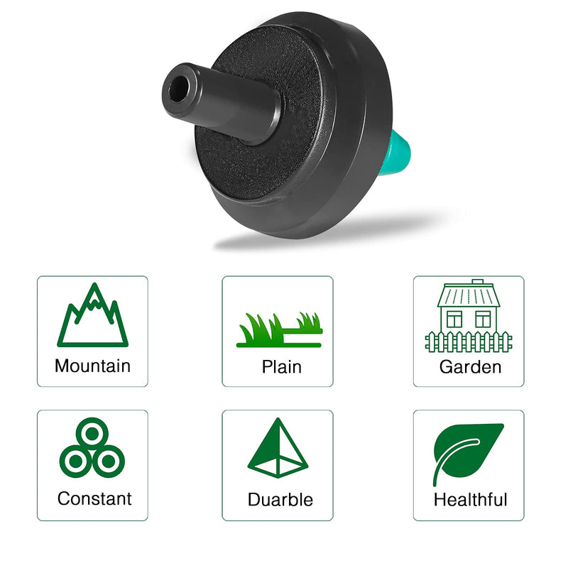  [AUSTRALIA] - LiquiDrip 2 GPH Irrigation Drippers & Drip Emitters Maintain Constant Flow, 2 GPH Pressure Compensating Drippers, 2 GPH Inline Drippers & Drip Irrigation Emitters, 50 Per Bag, Green/Black