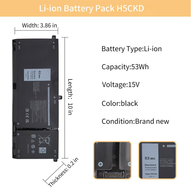  [AUSTRALIA] - NBULBL H5CKD Laptop Battery Replacement for Dell Vostro 5300 5401 5501 Latitude 3410 3510 Inspiron 5300 5401 5408 5501 5508 5400 7405 7300 7500 2-in-1 Silver Series 07T8CD [15V 53Wh]