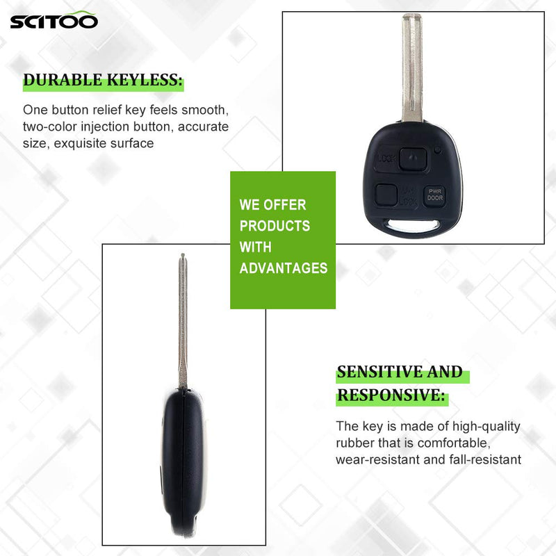  [AUSTRALIA] - SCITOO 1pc 3 Buttons Keyless Entry Remote Fob Compatible with Replacement Car Master Key Transmitter Replacement fit 2004-2010 Lexus RX400h RX450h RX330 RX350 FCC HYQ12BBT * 1 pc