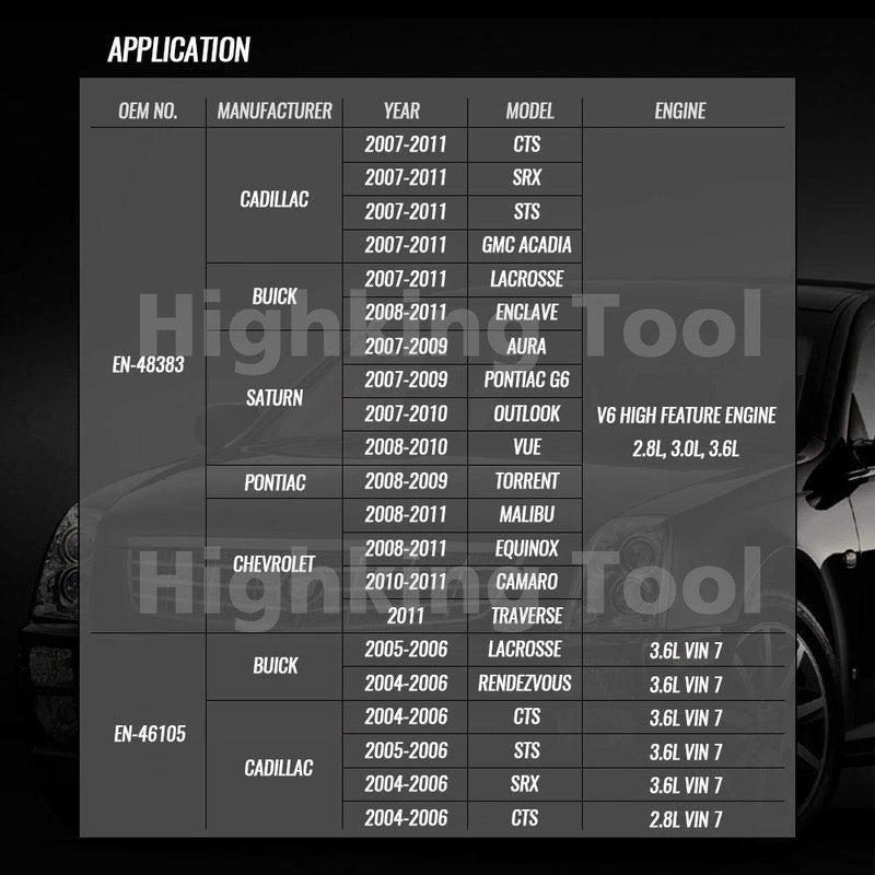  [AUSTRALIA] - Highking Tool Car Camshaft Retaining Tool Kits Set EN 48383 and EN 46105 Alternative for Vauxhall Opel Saab Cadillac Buick Chevrolet Pontiac Equinox Saturn Holden 2.8L 3.0L 3.6L Engine