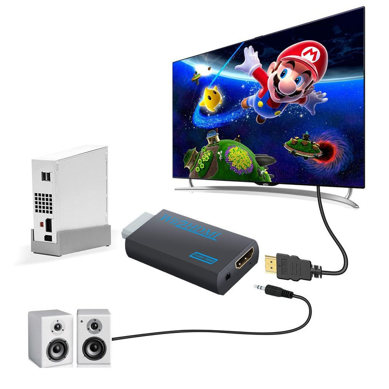 Wii to HDMI Converter Adapter, Sartyee Wii to HDMI 1080P Or 720P Output Video Converter & 3.5mm Jack Audio Output Wii HDMI Converter Supports All Wii Display Modes Black - LeoForward Australia