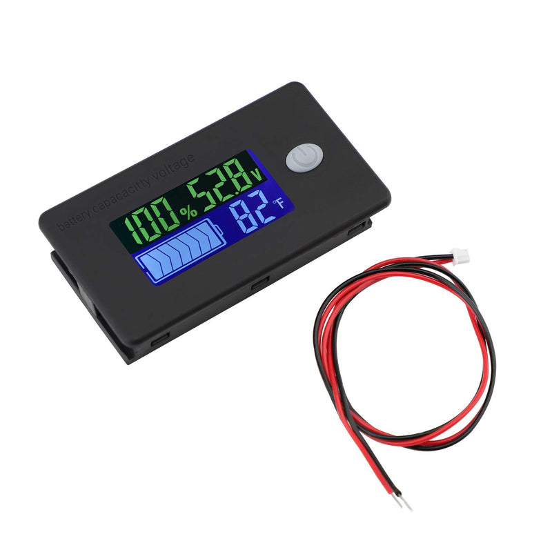 DROK 48v Battery Meter, 10-100v Marine RV Battery Capacity Volt Monitor 12v 24v, Lithium Battery Voltage Fahrenheit Temp Indicator Gauge - LeoForward Australia