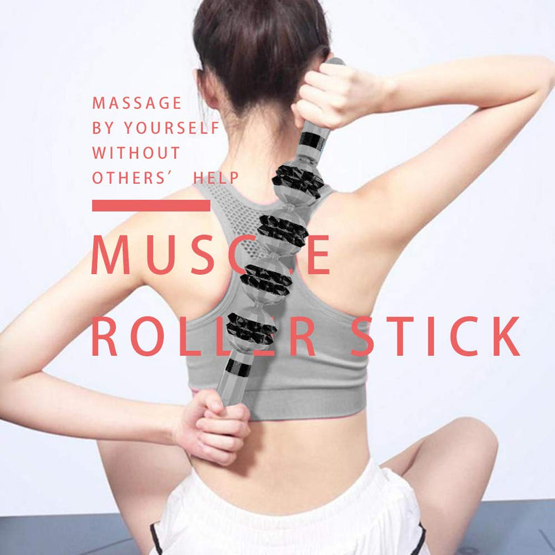  [AUSTRALIA] - New Style Muscle Roller Stick，2019 New Design Body Massage Stick Tools,Back Leg Massager for Relief Muscle Soreness, Cramping,Tightness,Soothing Cramps(Black) Black