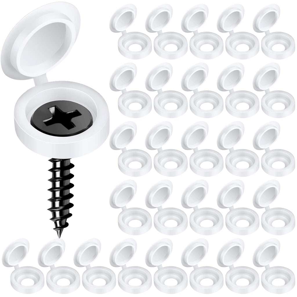  [AUSTRALIA] - Plastic Hinged Screw Cover Caps, HNYYZL Screw Caps 150 PCS White, Folding Screw Cover Cap, Snap Washer Covers Flip Tops for Covering Screw Heads, Screw Protection (M) M