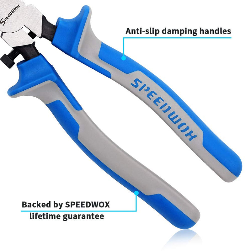  [AUSTRALIA] - SPEEDWOX Glass Running Pliers with Rubber Tips for Glass Cutting 8 Inches Key Fob Pliers with Curved Jaws Heavy Duty for Stained Glass Work Durable Mosaics Breaking Tool