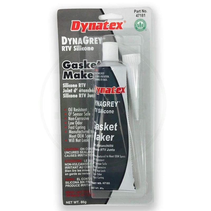  [AUSTRALIA] - Dynatex 47181 DynaGrey Low Volatile RTV Silicone Gasket Maker, -85 to 500 Degree F, 3.8 oz Carded Tube, Grey