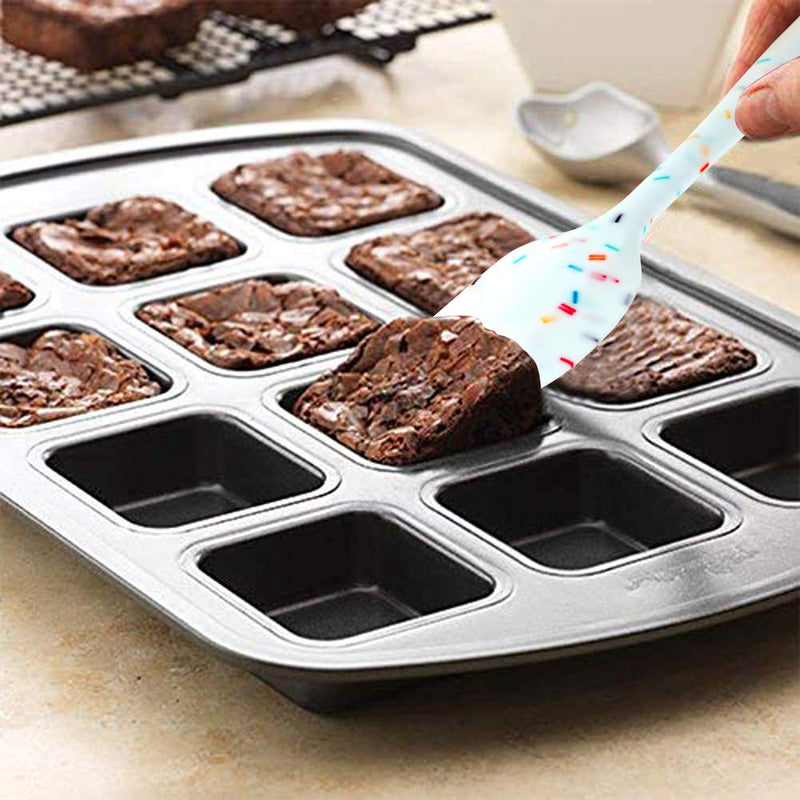  [AUSTRALIA] - Shebaking Silicone Spatula, 6 pieces Heat Resistant Rubber Spatulas Set for Baking, Cooking and Mixing Kitchen Utensils Seamless One Piece Spatula with Stainless Steel Core, Nonstick & Dishwasher Safe