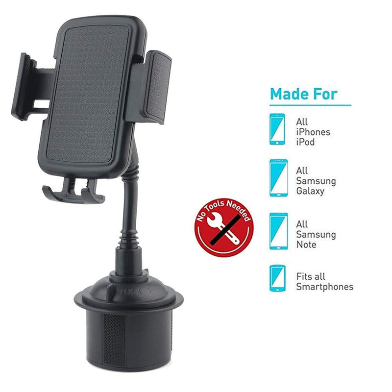  [AUSTRALIA] - WeTest Car Cup Holder Phone Mount Adjustable Gooseneck Cell Phone Car Cradle for iPhone11/Pro/Xs/Max/X/XR/8/8 Plus,Samsung Note10/S10/S9/S8