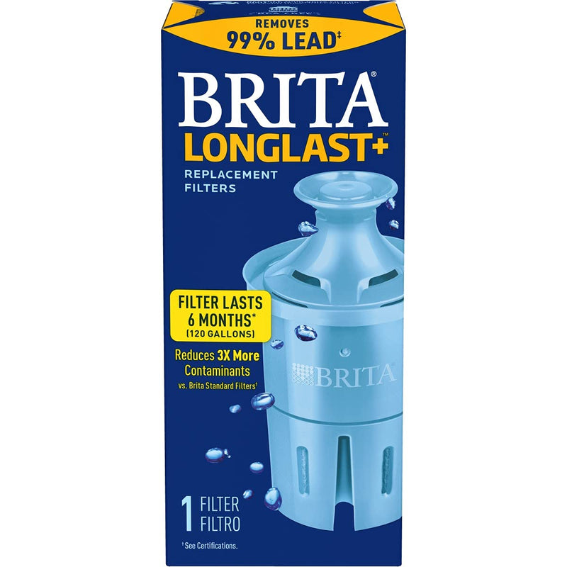 Brita Longlast+ Water Filter, Longlast+ Replacement Filters for Pitcher and Dispensers, Reduces Lead, BPA Free, 1 Count (Package May Vary) - LeoForward Australia