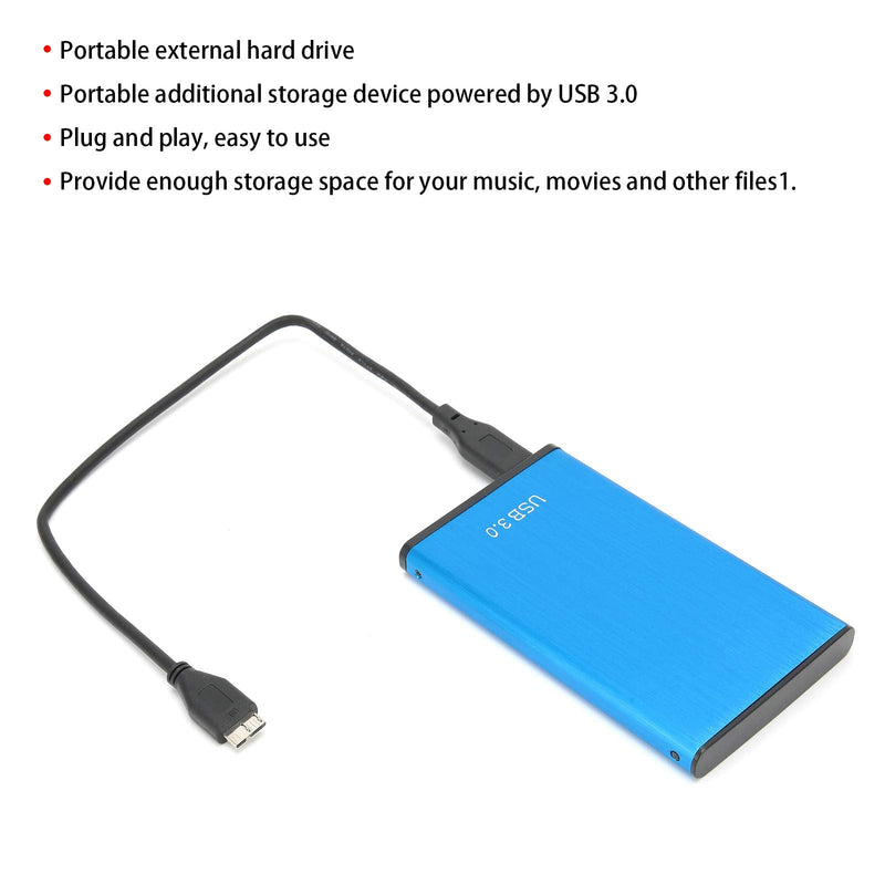  [AUSTRALIA] - YD0018 USB 3.0 HDD Portable Mobile Hard Drive for Laptop, 2.5 Inch Blue Color Universal External Hard Drive for PC, 80G-2TB Mechanic Hard Drive for Windows 7 8 10 Linux OS X(80G)