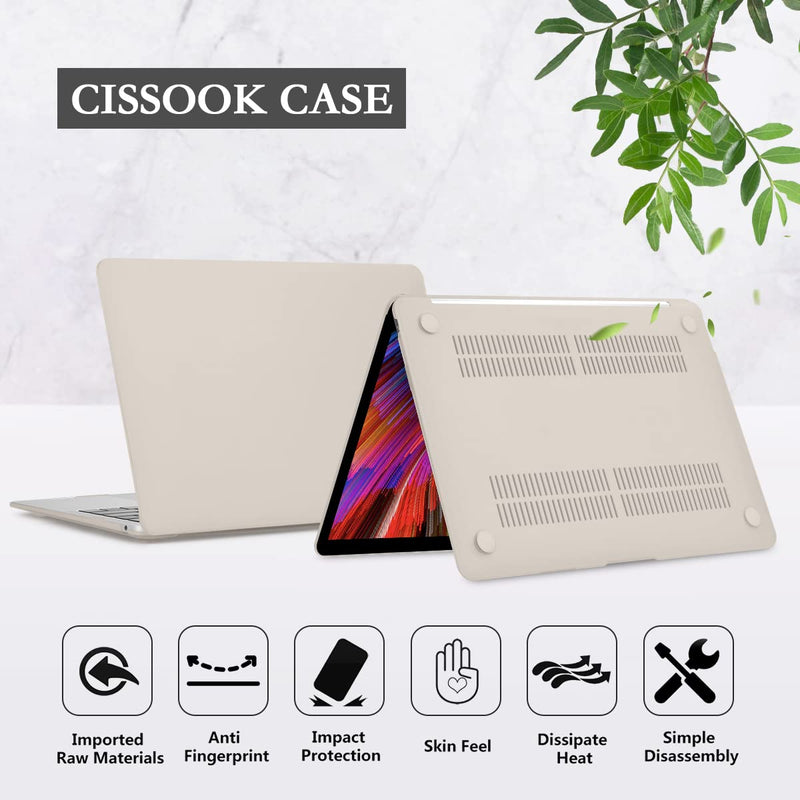  [AUSTRALIA] - CISSOOK Beige Case for MacBook Air 13 Inch Case 2021 2020 2019 2018 Release Model A2337 M1 A2179 A1932, Plastic Hard Shell Case with Keyboard Cover for 2020 Mac Air 13" with Touch ID, Beige Stone Air13inch-Beige Stone