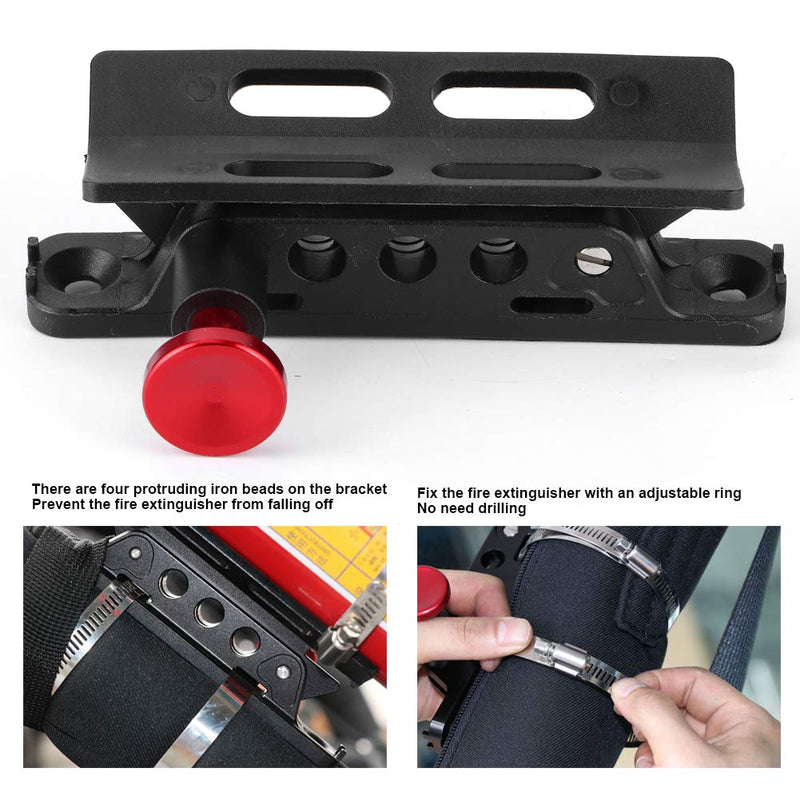  [AUSTRALIA] - Terisass Fire Extinguisher Mount Vehicle Universal Adjustable Roll Bar Fire Extinguisher Bottle Holder Quick Release Fire Extinguisher Bracket for Jeep Wrangler Sport/JK/Sahara (red) Silver, Golden, Red