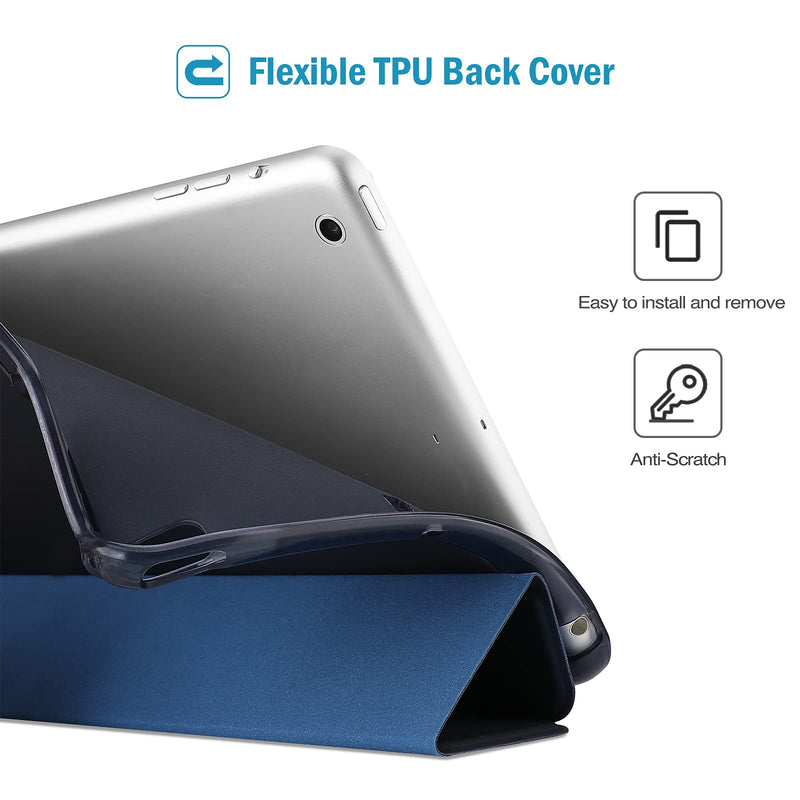  [AUSTRALIA] - ProCase iPad Mini Case for iPad Mini 5 2019 / Mini 4, Mini 1 2 3, Slim Soft TPU Translucent Back Cover Trifold Stand Folio Smart Case for iPad Mini 5th Generation 2019, iPad Mini 4 3 2 1 -Navy Navy