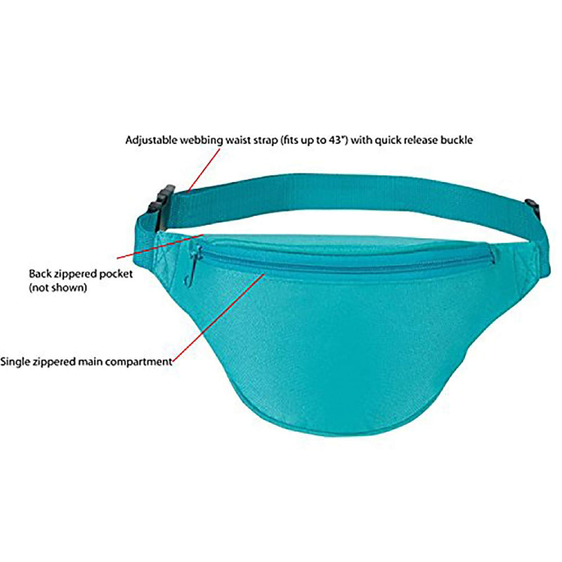 BuyAgain Fanny Pack, Unisex 2 Zipper Quick Release Buckle Travel Sport Running Waist Fanny Pack Teal - LeoForward Australia