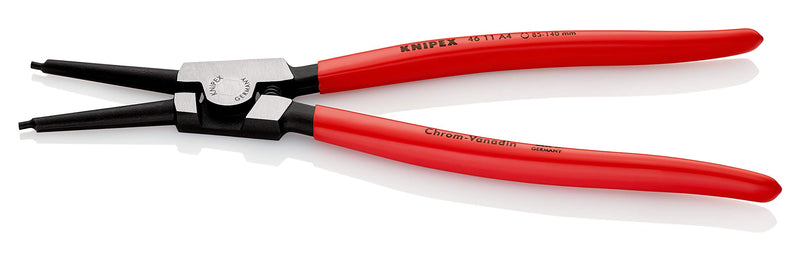 KNIPEX Tools - Circlip Pliers, External, Straight, 3 11/32"-5 1/2" Shaft Dia. (4611A4), 12.75 , Black - LeoForward Australia