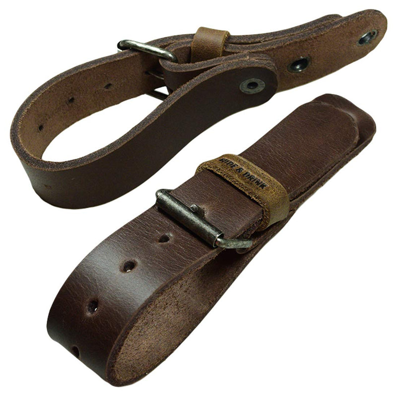  [AUSTRALIA] - Hide & Drink, Thick Leather Wall Straps for Axes (2 Pack), Hatchets & Tools, Garage Organizer, Accessories, Handmade Includes 101 Year Warranty :: Bourbon Brown