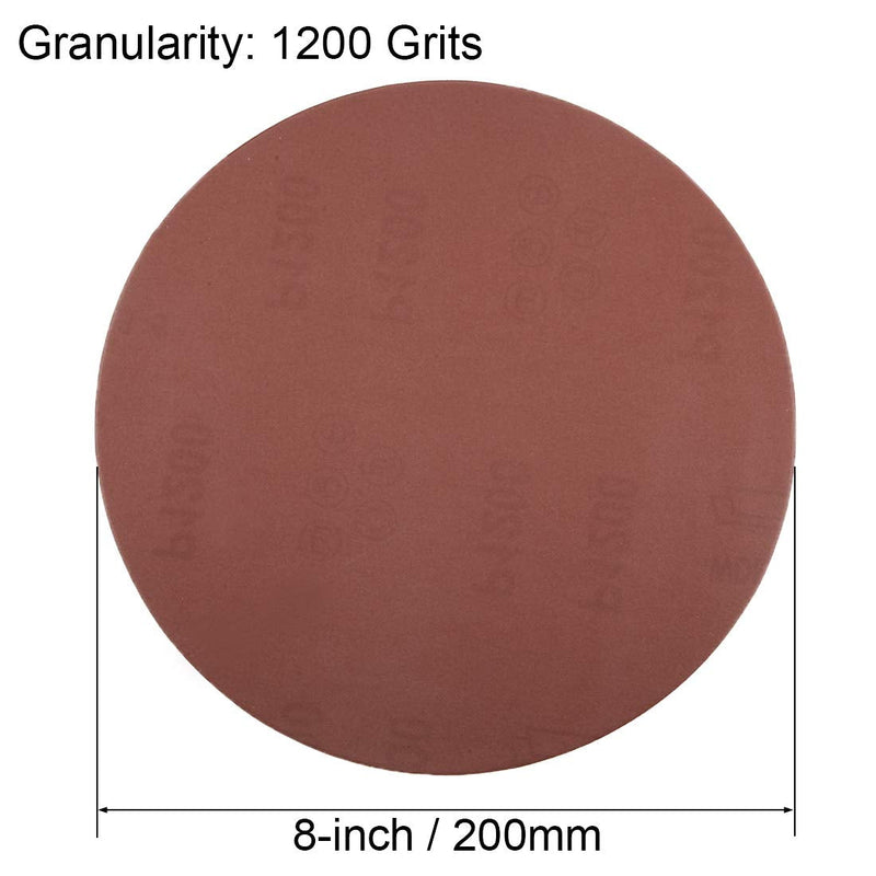  [AUSTRALIA] - uxcell 8" Hook and Loop Sanding Discs 1200 Grit Aluminum Oxide Sandpaper for Random Orbit Sander Wood Metal Dry Polishing 5pcs