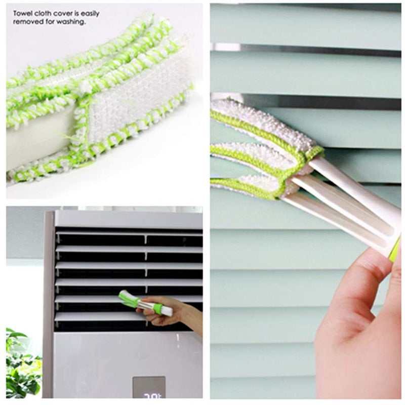  [AUSTRALIA] - AISIBO Mini Duster for Car Air Vent, Automotive Air Conditioner Cleaner and Brush, Dust Collector Cleaning Cloth Tool for Keyboard Window Leaves Blinds Shutter（Set of 2）