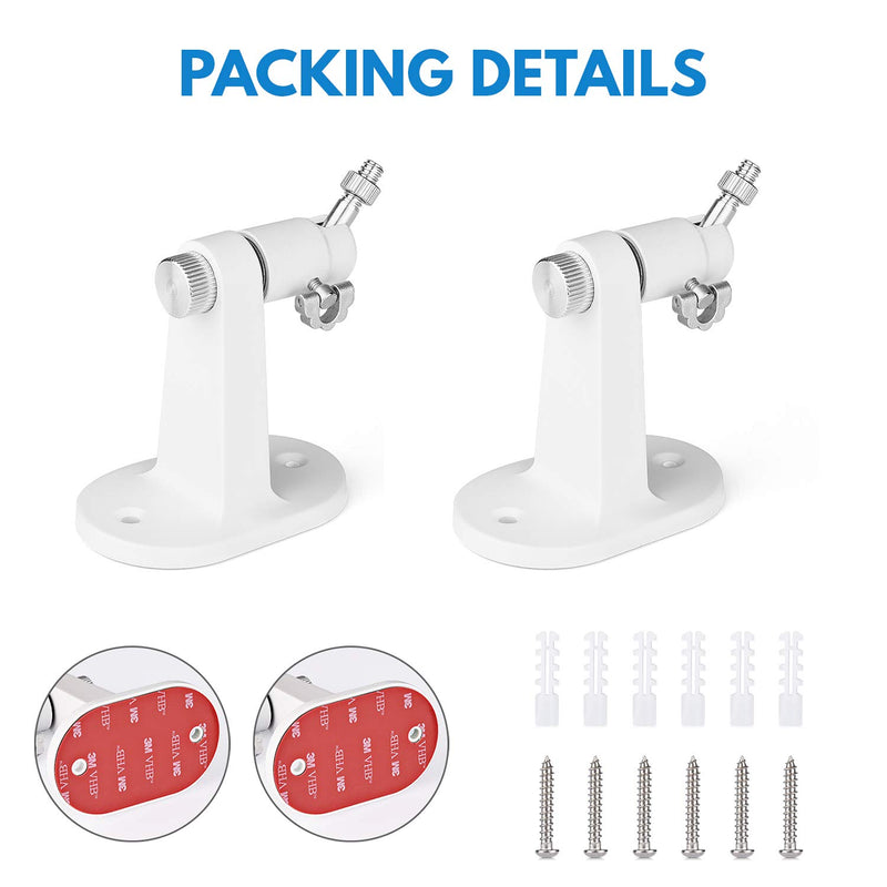  [AUSTRALIA] - 2Pack Security Wall Mount for Arlo Pro, Arlo Pro 2, Arlo Ultra, Arlo Pro 3, Arlo Go, Arlo Essential Spotlight Camera, Adjustable Indoor/Outdoor Mounting Bracket for Your Surveillance Camera (White) White