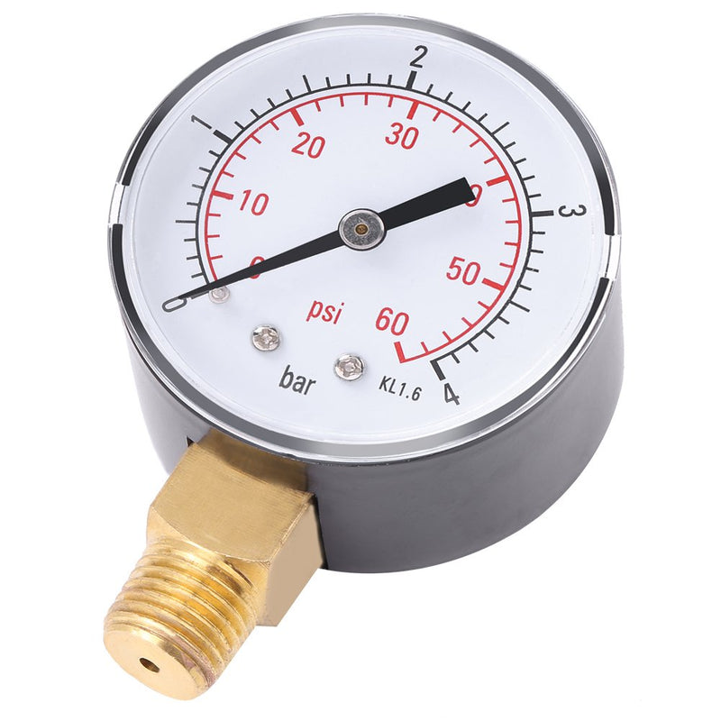  [AUSTRALIA] - Pressure gauge, pressure tester 0-4 bar/0-60 psi 1/4 inch NPT hydraulic pressure gauge for air, water, oil, air and other materials