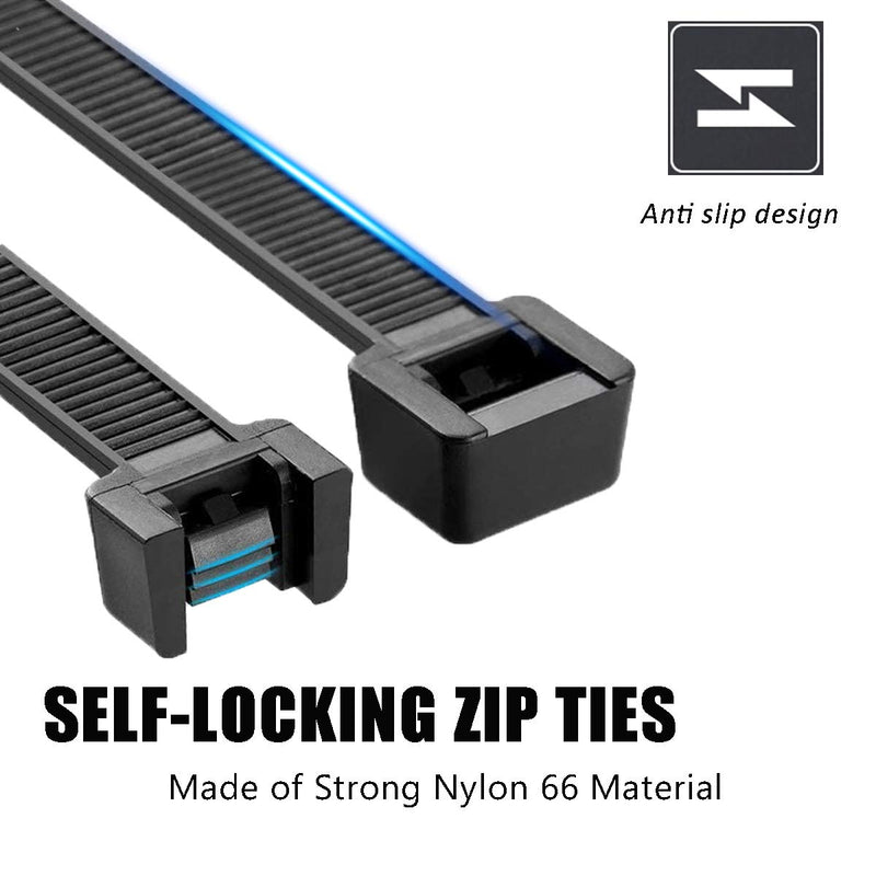  [AUSTRALIA] - ELECALL Zip Ties Assorted Size 400pcs White and Black Cable Zip Ties Heavy Duty Zip Ties 4" +5"+6"+8"+10"and 12" Self-Locking Nylon Cable Ties Black Perfect for Home Garden Office Use black and white