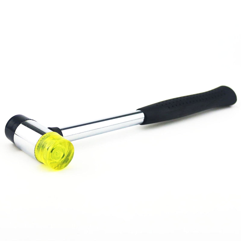  [AUSTRALIA] - Ogrmar 25MM Dual Head Plastic and Rubber Hammer Metal Mallet for Jewelers (Black)