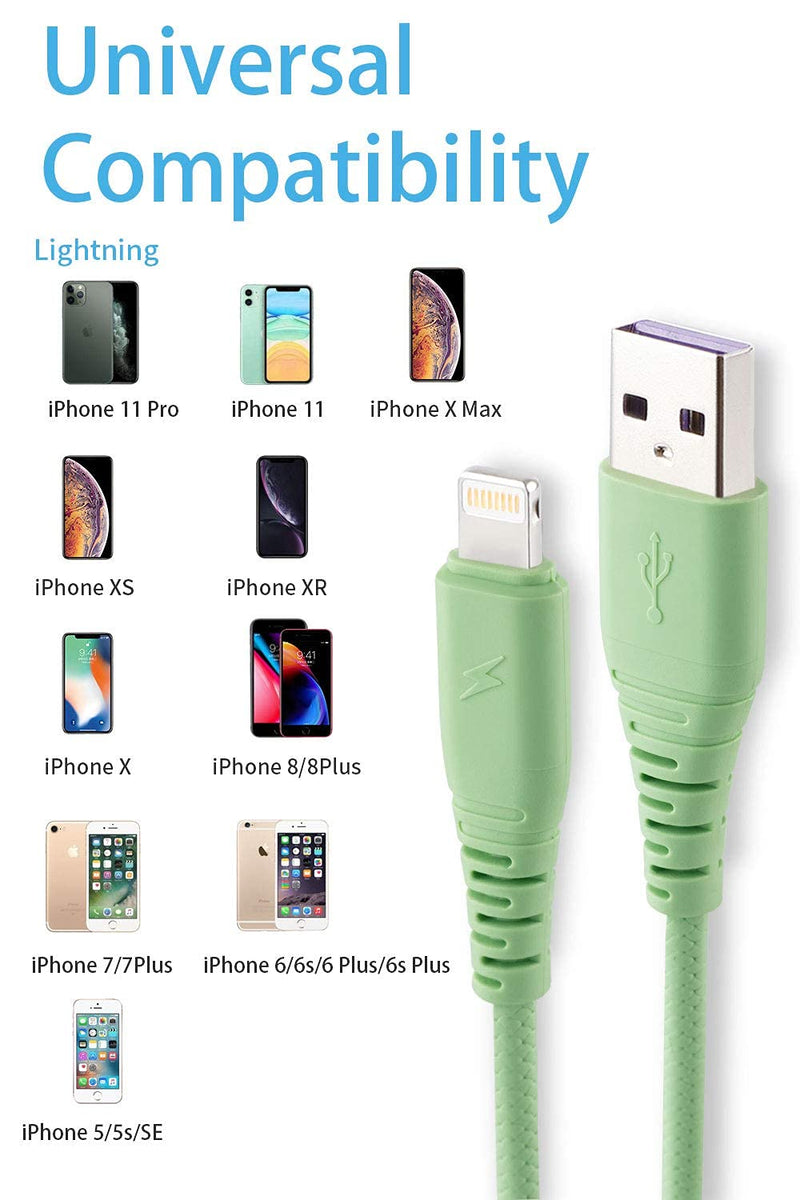  [AUSTRALIA] - iPhone Charger 3ft,Cabepow [3 Pack] Lightning Cable 3 Foot, iPhone Charging Cord 3 Feet 2.4A USB Cables Compatible withiPhone 11 Pro Max/Xs/XR/X/8 Plus/7/6s/6/5c/5 (Green) Green 3Foot