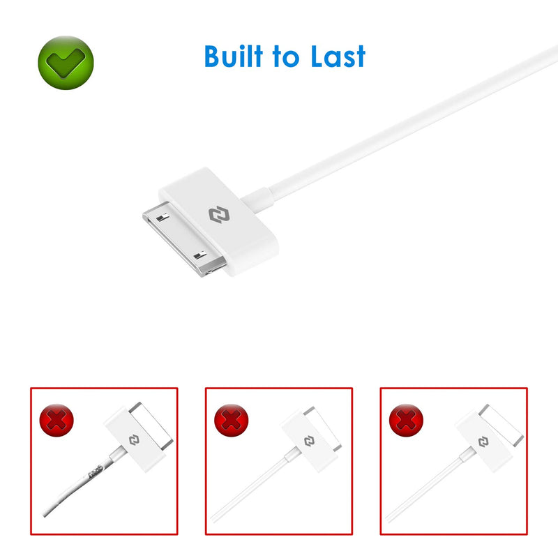 JETech USB Sync and Charging Cable for iPhone 4/4s, iPhone 3G/3GS, iPad 1/2/3, iPod, 3.3 Feet, 2-Pack, White - LeoForward Australia