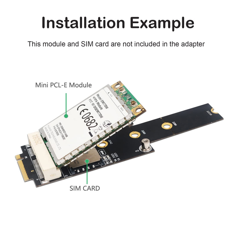  [AUSTRALIA] - Eboxer PCIe M.2 Adapter Converter for Laptop PC PCI E to NGFF M.2 A/E Adapter, 3G/4G/WiFi Mini Card to M.2 (NGFF) Host Controller Expansion Card