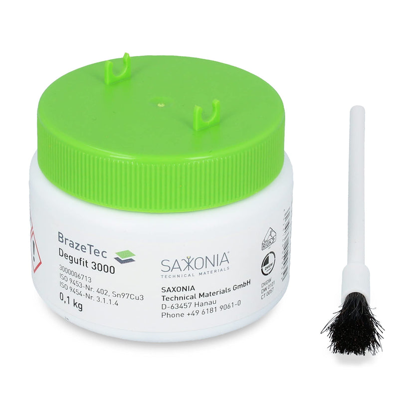  [AUSTRALIA] - Flux soldering paste Degufit 3000 soft soldering paste 100g with brush for drinking water installations with copper pipes | Flux paste soldering flux fitting soldering paste soldering paste soldering fitting soldering DVGW 100 g