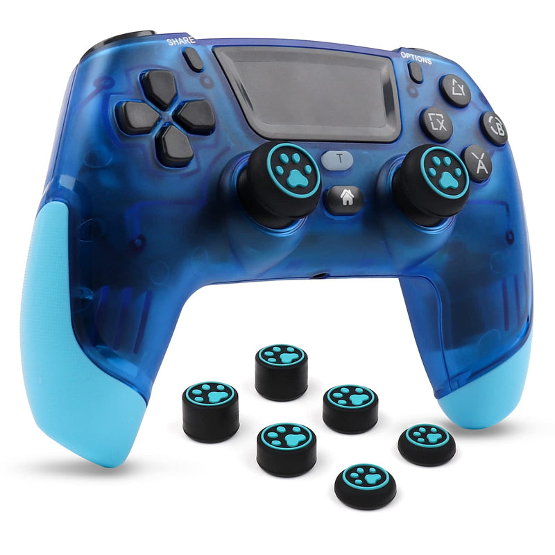  [AUSTRALIA] - RALAN Blue Wireless Controller Compatible with Playstation 4/Pro/Slim/PS3/IOS/PC PS4 Dualshock 4 Gamepad with Headphone Jack and Touch Pad