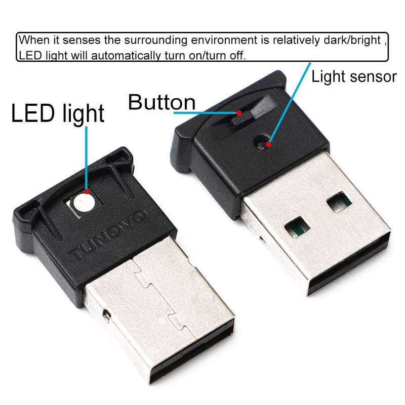  [AUSTRALIA] - (Qty: 2) Mini USB LED Light, RGB Car LED Interior Lighting Kit, DC5V Smart USB LED Atmosphere Light, Laptop Keyboard Light Home Decoration Night Lamp (Color: Adjustable Brightnes, 8 Color Change)
